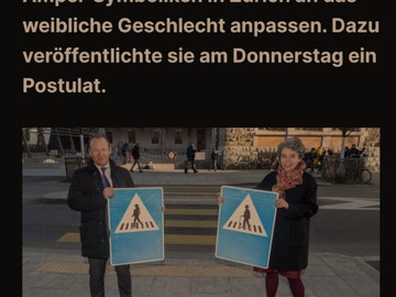 Новые гендерно нейтральные дорожные знаки в Цюрихе.. Статьи о Швейцарии
